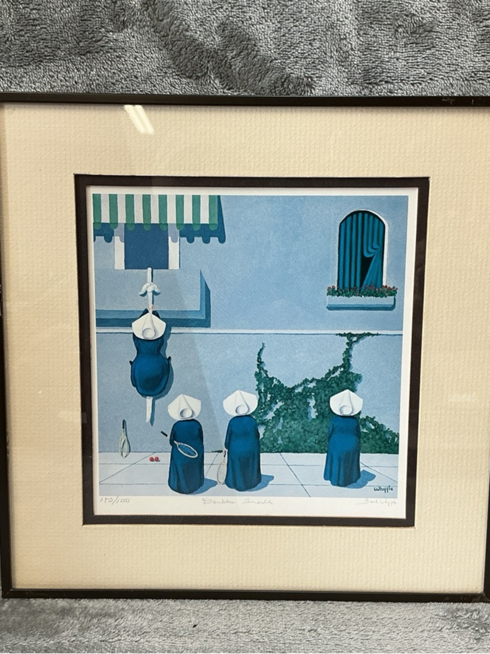 Vintage Frank Whipple "DOUBLE TROUBLE"-Signed Artist Proof Matted & Framed #152